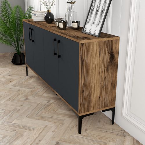 Woody Fashion Komoda, Kiev 160 - Walnut, Anthracite slika 3