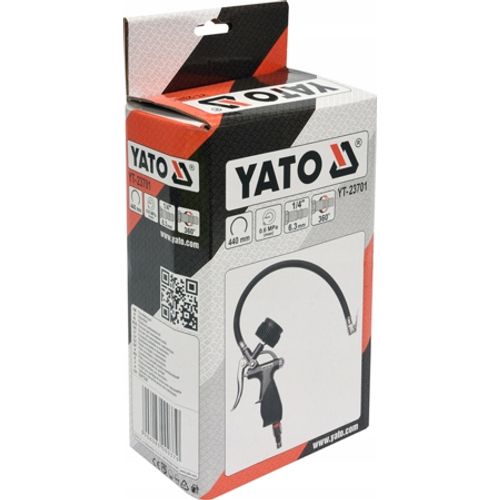 Yato pištolj za napuhavanje s manometrom, max 10 bar, rotacijski pneumatski priključak slika 1