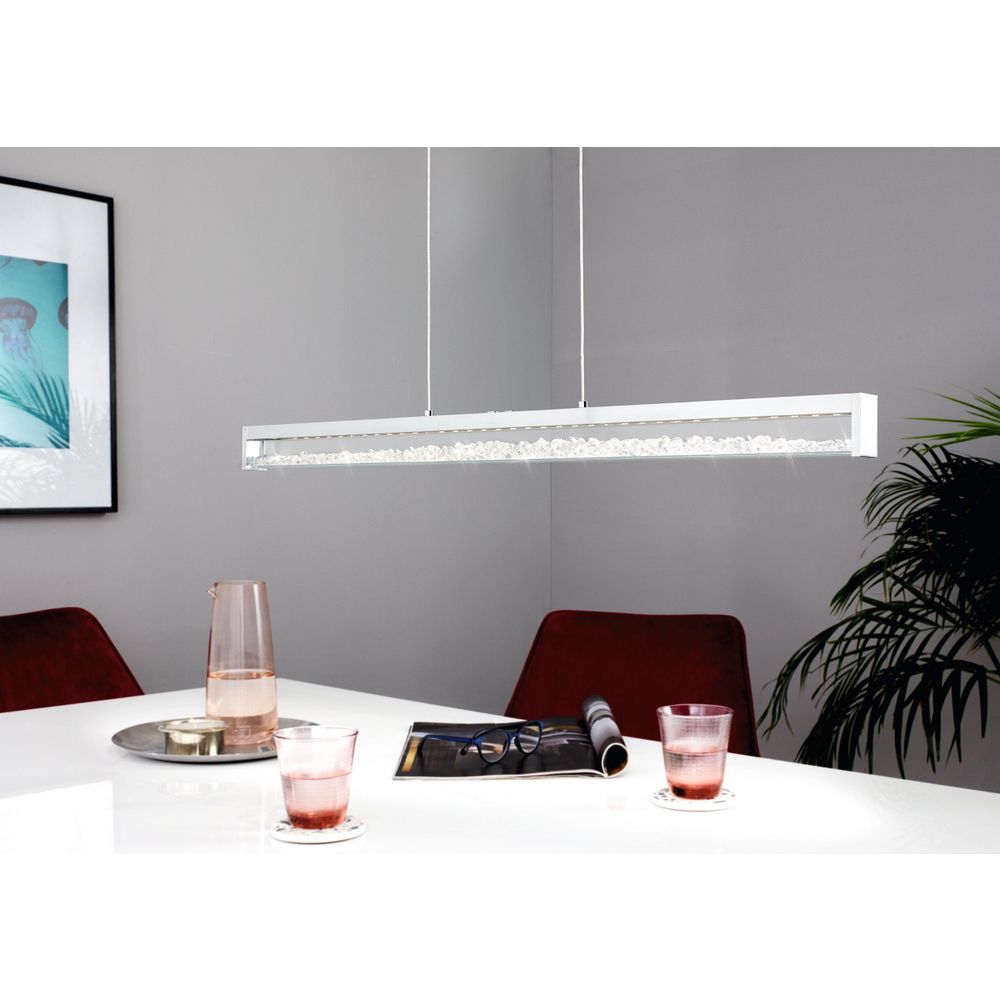Eglo Cardito 1 Visilica sa LED Osvjetljenjem - 1x32W, Dužina 1000mm, Aluminij/Krom, Bijela Prozirna slika 2