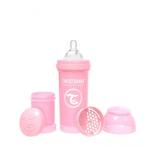 Twistshake bočica Anti-Colic 260ml Pastel pink + GRATIS Anti-Colic 260ml Bijela slika 2