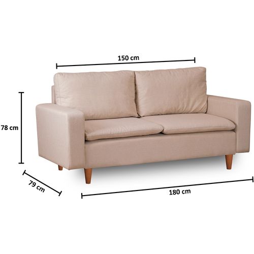 Atelier Del Sofa Dvosjed, Krem, Lungo - Cream slika 12