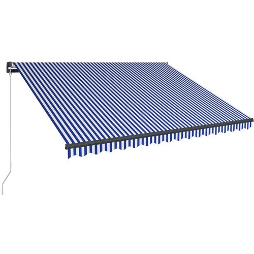 Tenda na ručno uvlačenje s LED svjetlom 400x300 cm plavo-bijela slika 20