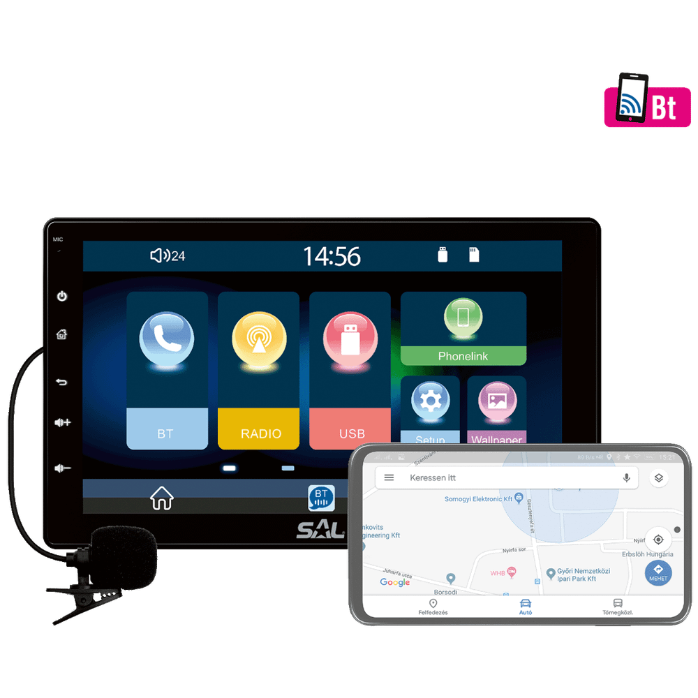 SAL Auto radio, 4 x 45W, 9" LCD Display, BT, USB, microSD - VB X1000 slika 1