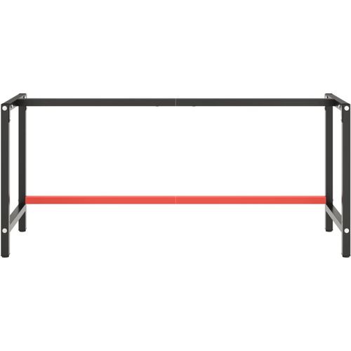 Okvir za radni stol mat crni i mat crveni 180x57x79 cm metalni slika 13
