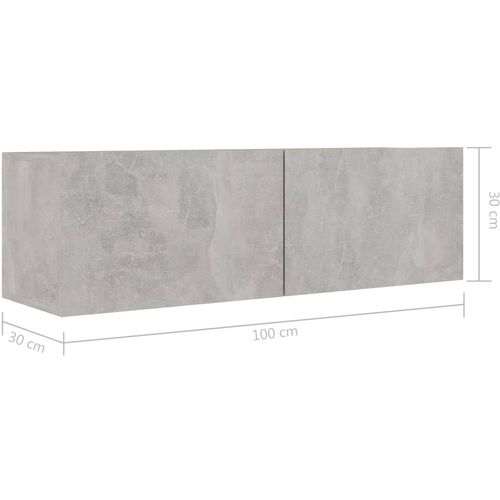TV ormarić siva boja betona 100 x 30 x 30 cm od iverice slika 20