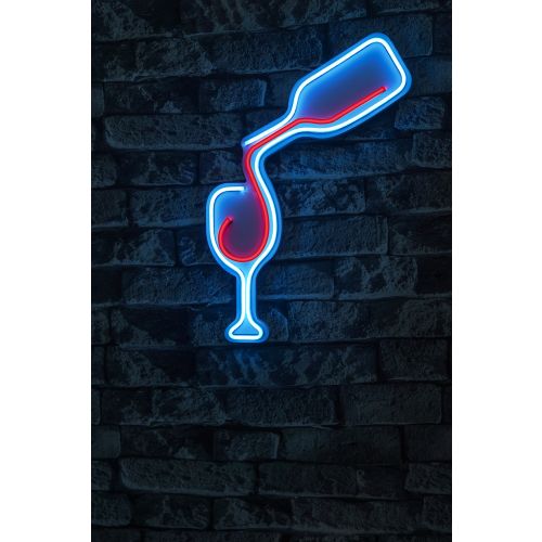 Wallity Ukrasna plastična LED rasvjeta, Wine - Blue, Red slika 10