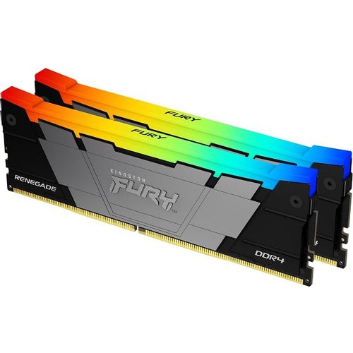 Kingston  KF432C16RB2AK2/64 DDR4 64GB (2x32GB) 3200MHz [FURY RENEGADE RGB], Non-ECC UDIMM, CL16 1.35V, 288-Pin 2Rx8, Memory Kit, w/RGB Heatsink, XMP slika 1