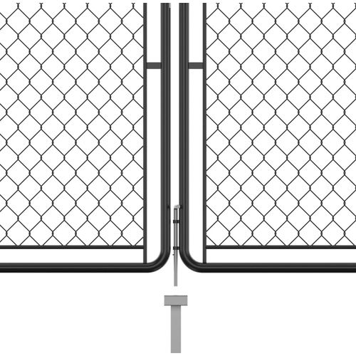 Vrtna vrata čelična 125 x 495 cm antracit slika 13