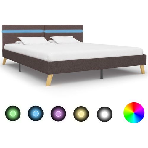 Okvir za krevet od tkanine s LED svjetlom bež 180x200 cm slika 19