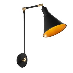 Opviq Zidna lampa BERCESTE crna, metal, promjer 20 cm, visina 56 cm, E27 40 W, Berceste - N-682