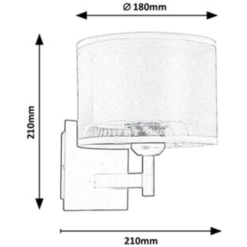 Rabalux Aneta,zidna lampa, E27 40W slika 3