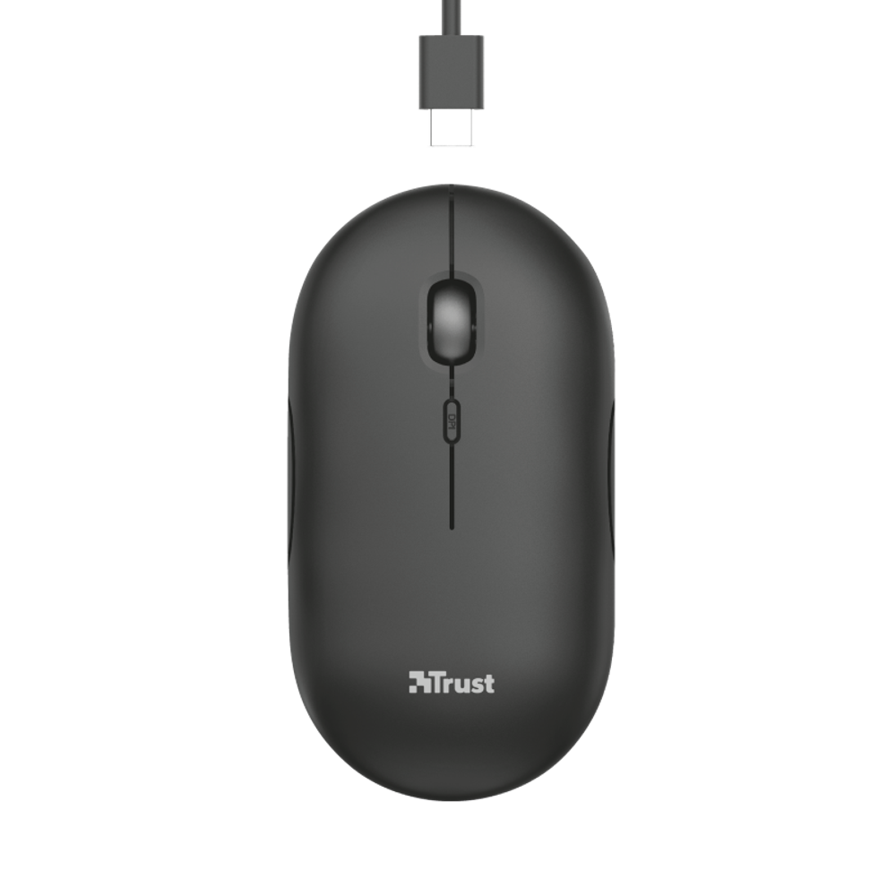 Trust Puck wls punjivi miš ultra-thin, silent/tihi, crni DPI 800-1600, obje ruke, 4 tipke slika 1