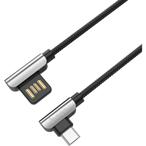 hoco. USB kabel za smartphone, micro USB, 1.2 met., 2.4 A, crna - U42 Exquisite steel, Micro USB, BK slika 3