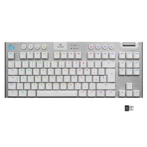 Logitech G915 Tenkeyless Lightspeed Wireless Mechanical Gaming Keyboard White slika 1