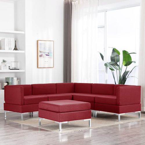 6-dijelni set sofa od tkanine crvena boja vina slika 35