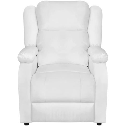 Masažna fotelja od umjetne kože krem bijela slika 13