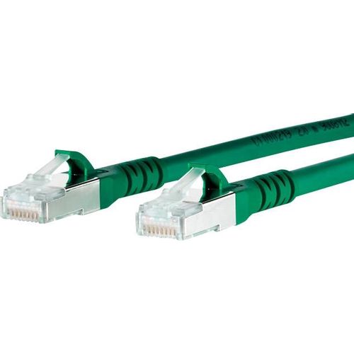 Metz Connect 1308451055-E RJ45 mrežni kabel, Patch kabel cat 6a S/FTP 1.00 m zelena sa zaštitom za nosić 1 St. slika 2