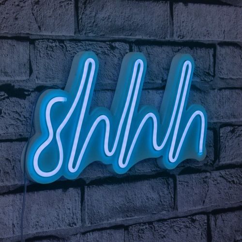 Wallity Ukrasna plastična LED rasvjeta, Shhh - Blue slika 10