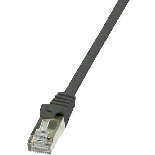 LogiLink CP1053S RJ45 mrežni kabel, Patch kabel cat 5e F/UTP 2.00 m crna sa zaštitom za nosić 1 St. slika 1