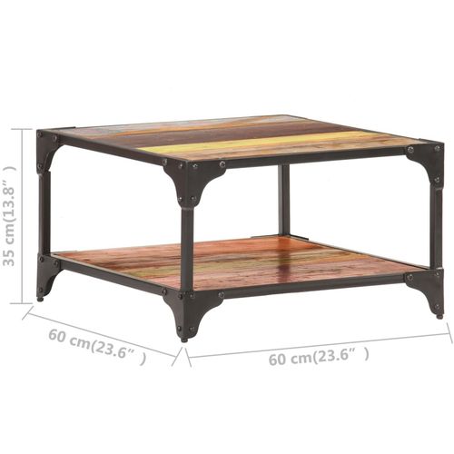 Stolić za kavu 60 x 60 x 35 cm od masivnog obnovljenog drva slika 26