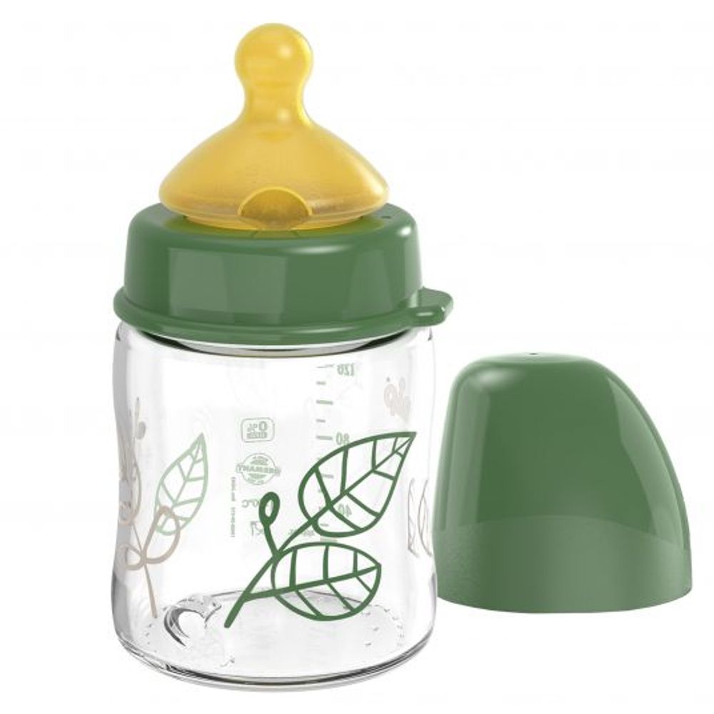 nip® Staklena flašica širokog grla Cherry Green 120ml 0m+, Green slika 1
