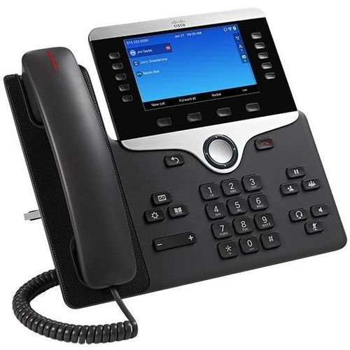 Cisco CP-8841-3PCC-K9= telefonski sustav, VoIP  zaslon u boji crna, srebrna slika 3