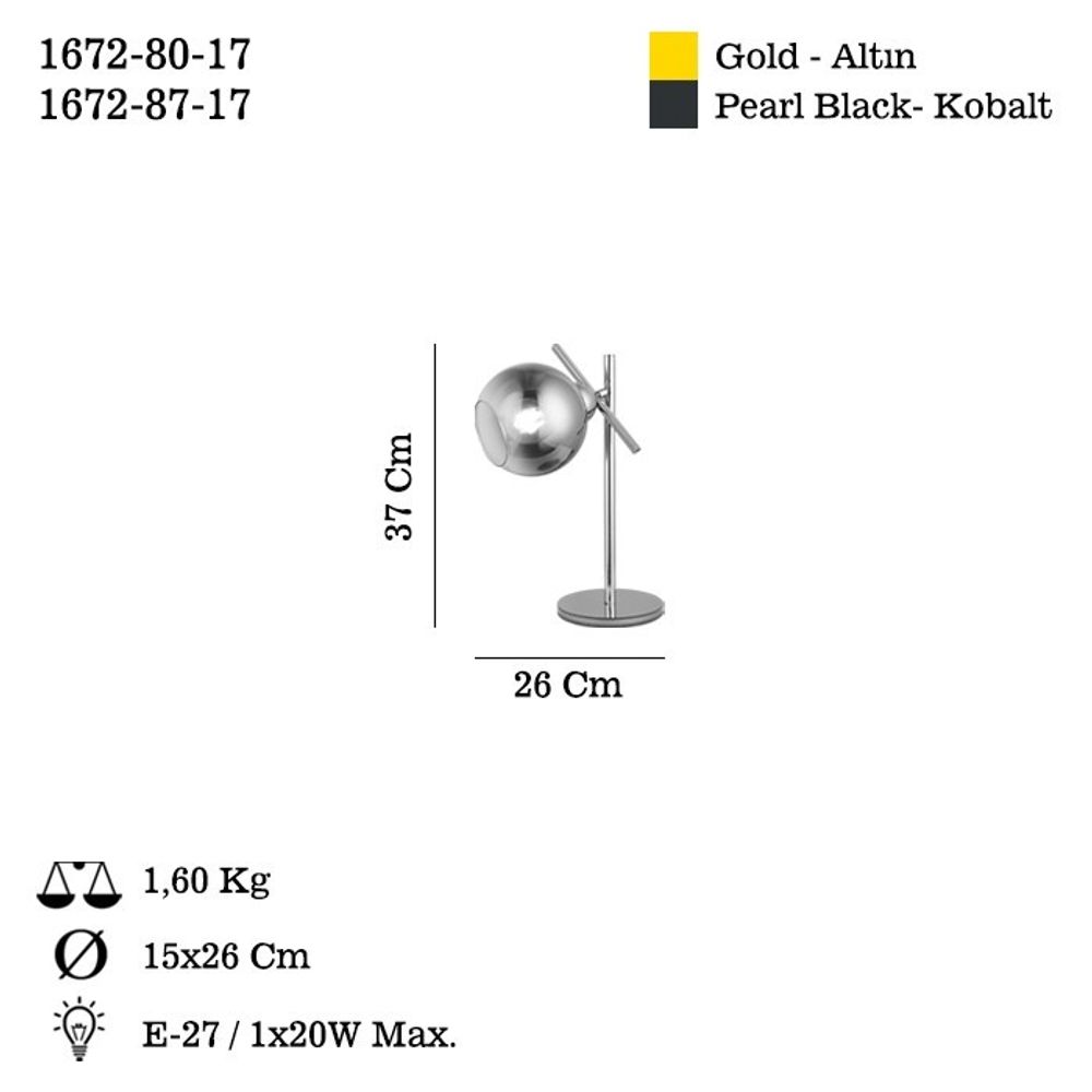 Bena - 87-17 Cobalt Stolna Lampa slika 3