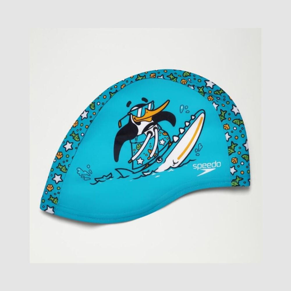 Speedo Dječija kapa za plivanje PRINTED POLYESTER CAP IU Blue/Green slika 2