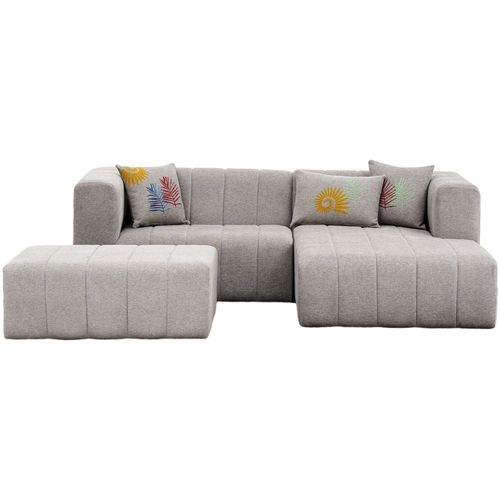 Beyza Mini Right - Light Grey Light Grey Corner Sofa slika 10