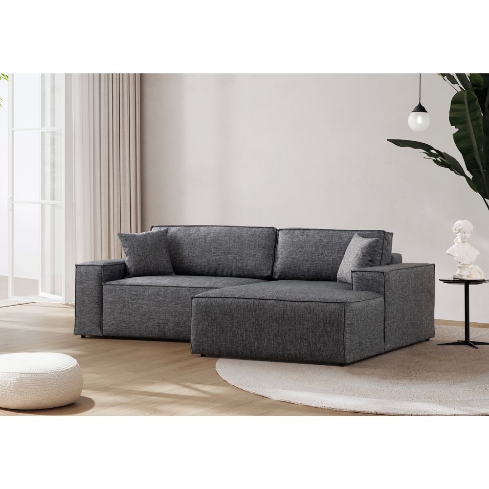 Pırlo Kutni Sofa na Razvlačenje - Tamno Siva slika 2