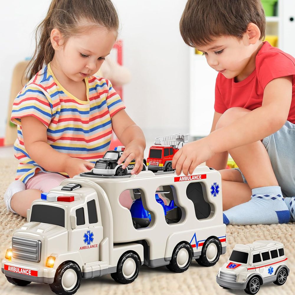 Woopie road tegljač set od 5 automobila - hitna pomoć slika 5