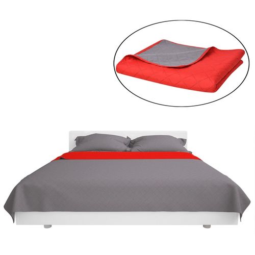 131557 Double-sided Quilted Bedspread Red and Grey 230x260 cm slika 27