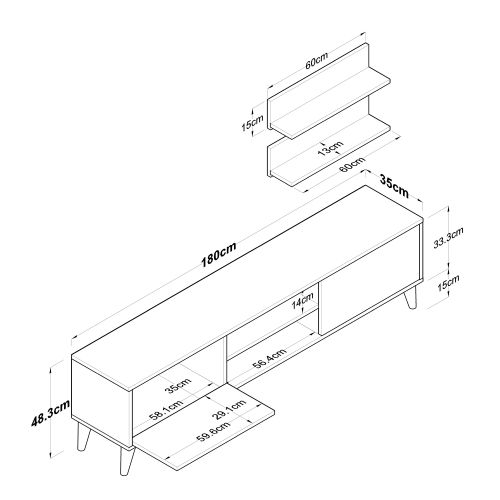 Hanah Home M48 - 1043 - Orah Beli TV komoda slika 12