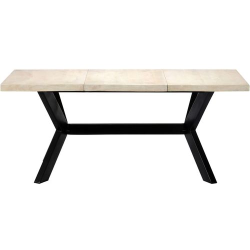 Blagovaonski stol bijeli 180x90x75 cm od masivnog drva manga slika 2
