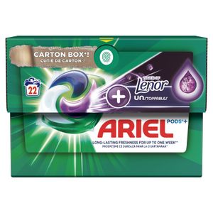 Ariel Kapsule za pranje veša + Touch of Lenor Purple Unstoppables 22 kom, 22 pranja