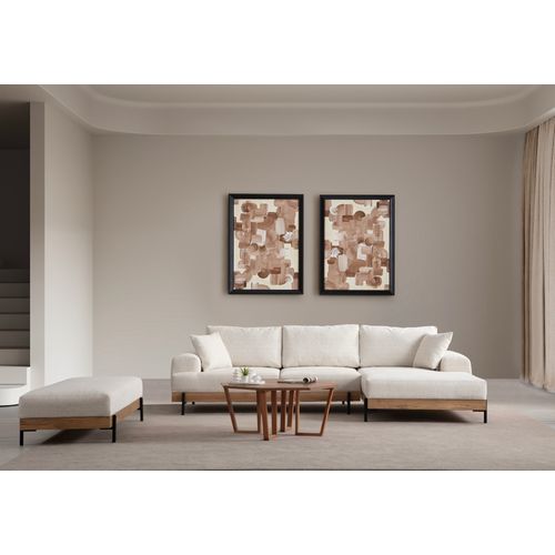 Eti Oak Right - White White Corner Sofa slika 3