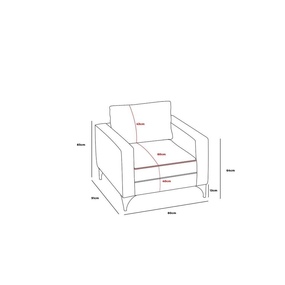 Berlin - Krem, Zlatni Jednosjed Sofa slika 6