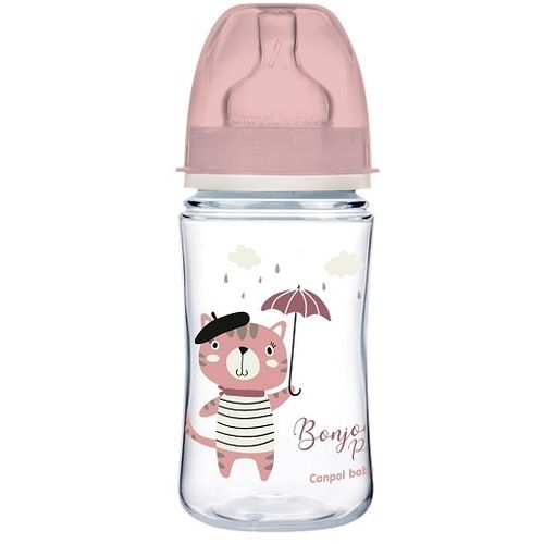 Canpol baby flašica 240ml široki vrat, pp - bonjour paris - pink slika 1