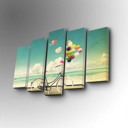 5PUC-127 Multicolor Decorative Canvas Painting (5 Pieces) slika 1