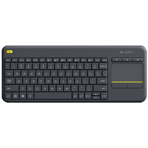 Logitech 920-007145 Wireless Touch Keyboard K400 Plus, US, Built-in Touchpad, 2.4GHz, Unifying receiver, Volume Control, Black