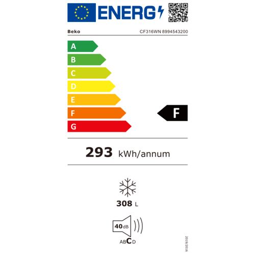 Beko CF316WN Horizontalni zamrzivač, 308 L, Širina 112 cm slika 4