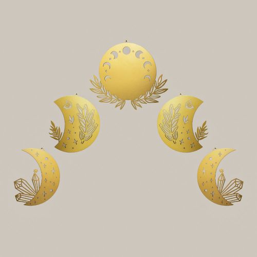 Wallity Metalna zidna dekoracija Moon Phases Metal Wall Art - APT615 - Gold slika 3