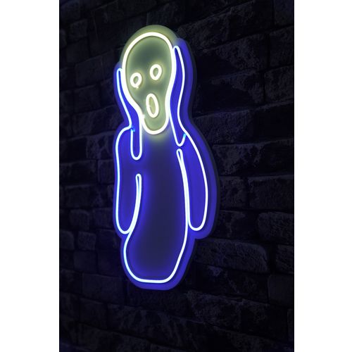 Wallity Ukrasna plastična LED rasvjeta, Scream - Blue, White slika 3