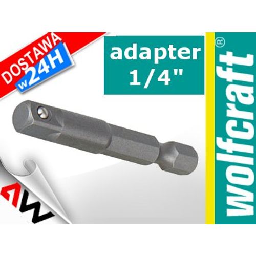 WOLFCRAFT ADAPTER KLUCZY NASADOWYCH 1/4" - 6-KĄT 1/4" slika 1