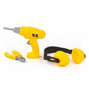 Dječji DIY set alata sa zaštitnim slušalicama, žuti