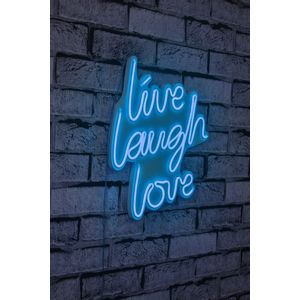 Wallity Ukrasna plastična LED rasvjeta, Live Laugh Love - Blue