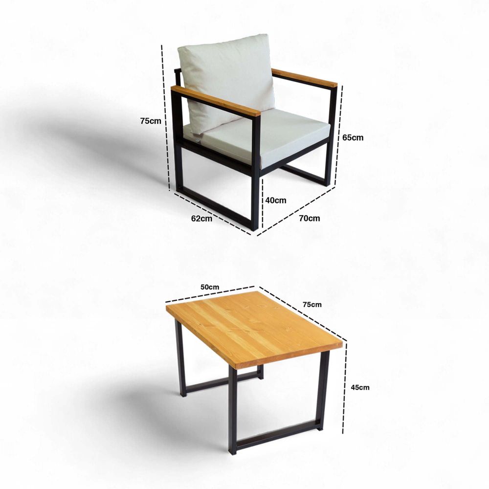 Lounge set CPT5543-70 u bež boji za vrt slika 5