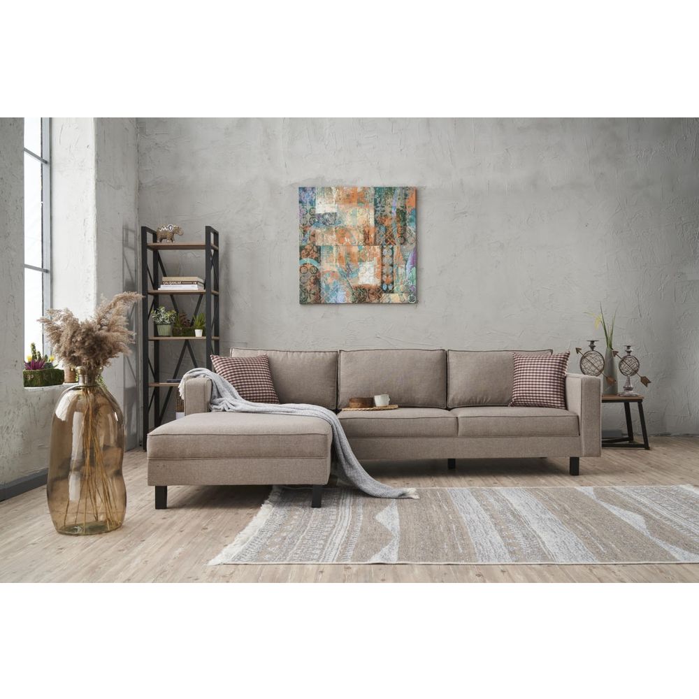 Kale Linen Left - Krem Krem Kutna Sofa slika 1