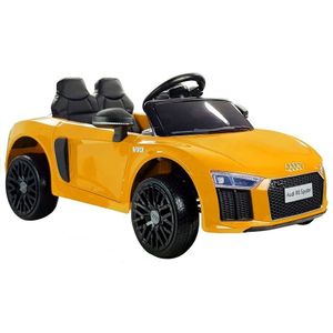 Licencirani auto na akumulator Audi R8 Spyder - žuti/lakirani