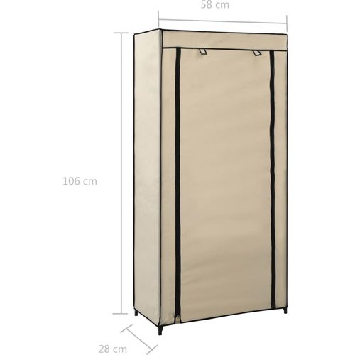 282429 Shoe Cabinet with Cover Cream 58x28x106 cm Fabric slika 7